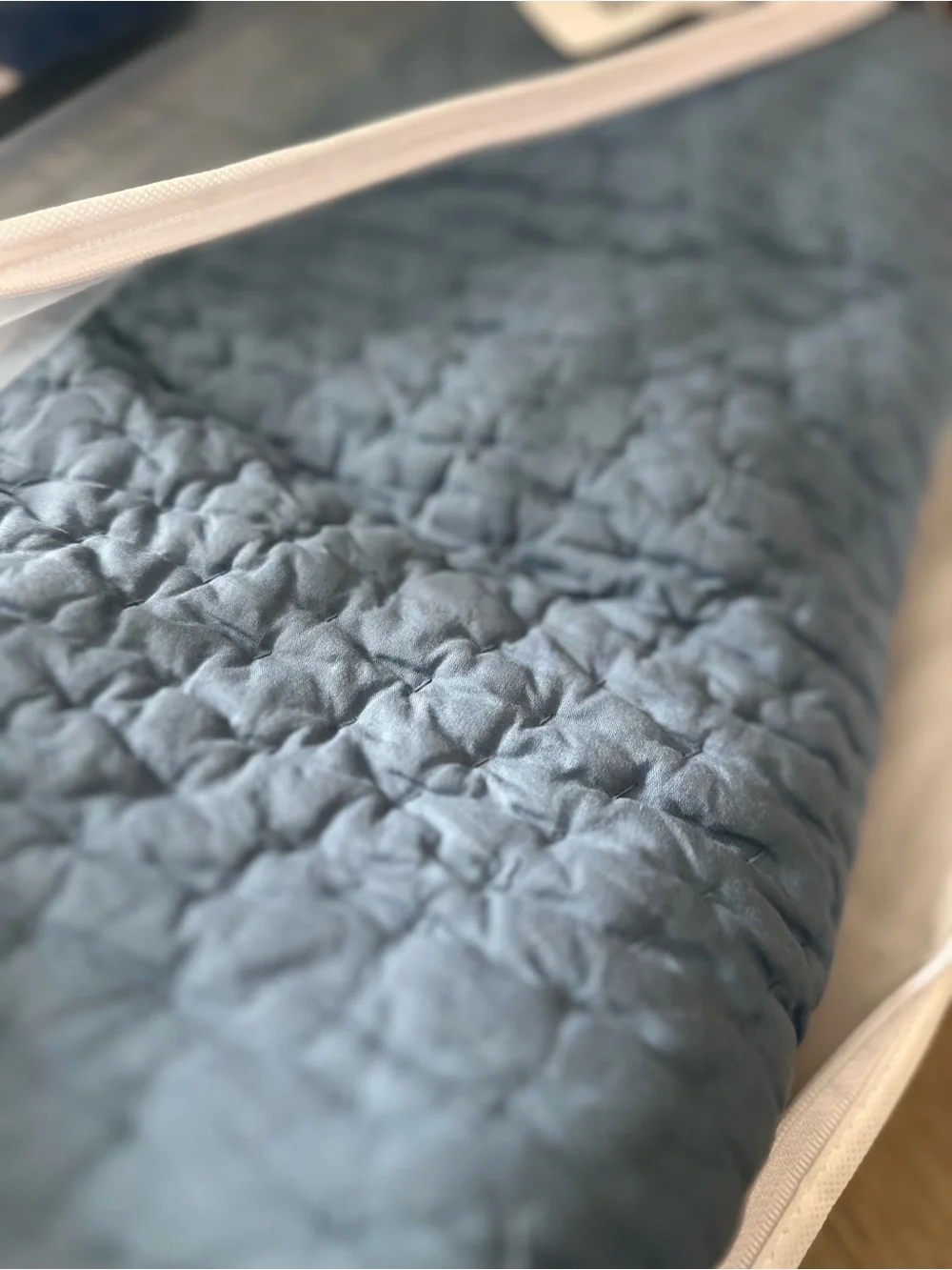 The Company Store Cotton Voile Quilt Twin Smoke Blue NWT Retail $224